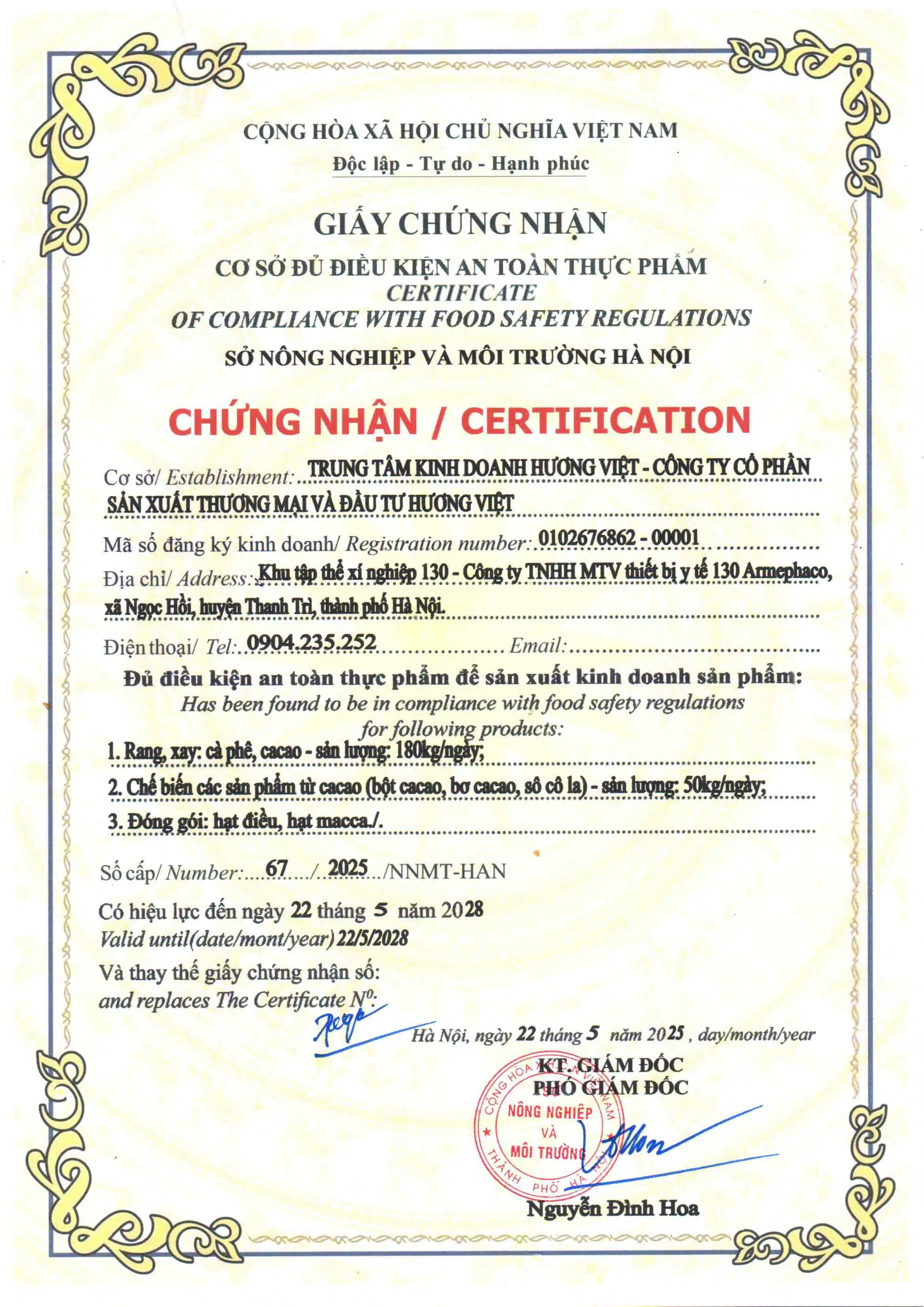 giấy chứng nhận cs đủ điều kiện attp 2025