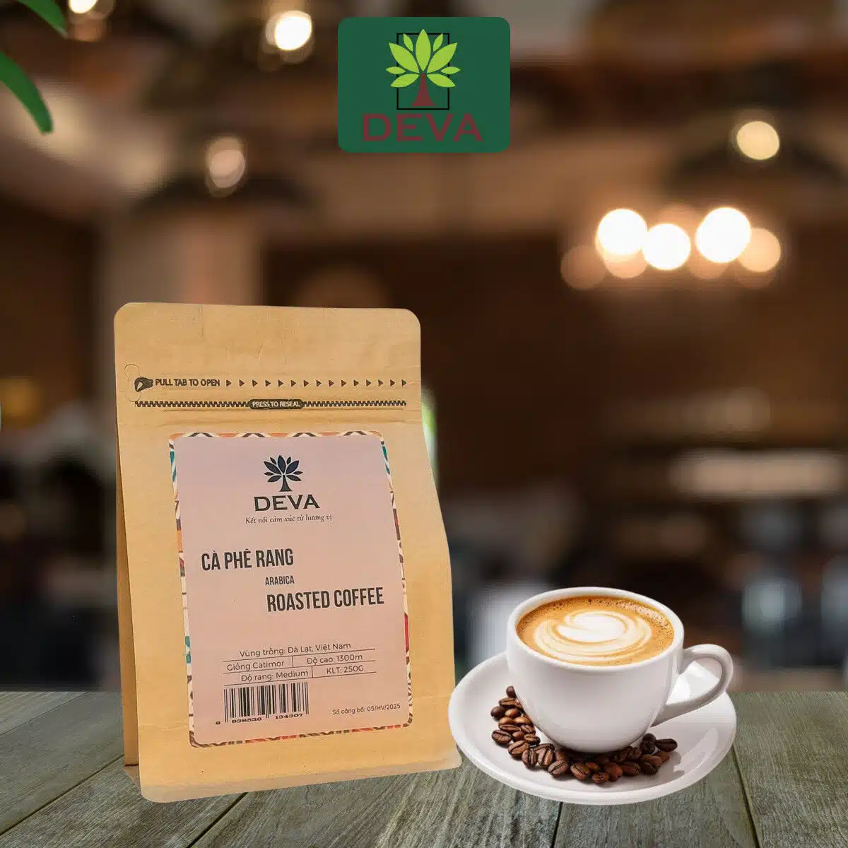 CÀ PhÊ SẠch Deva Arabica 250gr Rang Light Medium